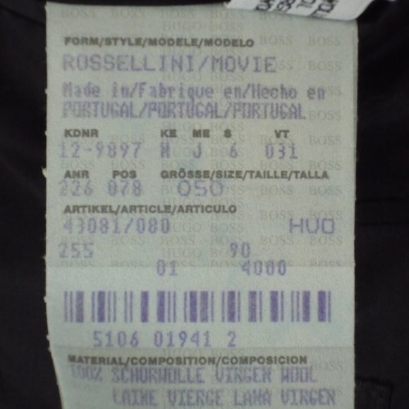 BOSS Jacket 40R Gray Rossellini Super 100 3 Btns - Picture 2 of 7